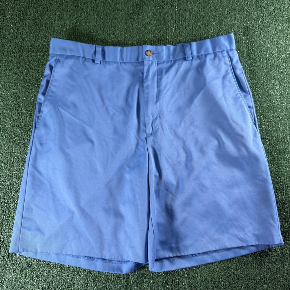 Oxford Golf Shorts Mens 35 Blue Good‎ Super Dry Performance Flat Front Athletic